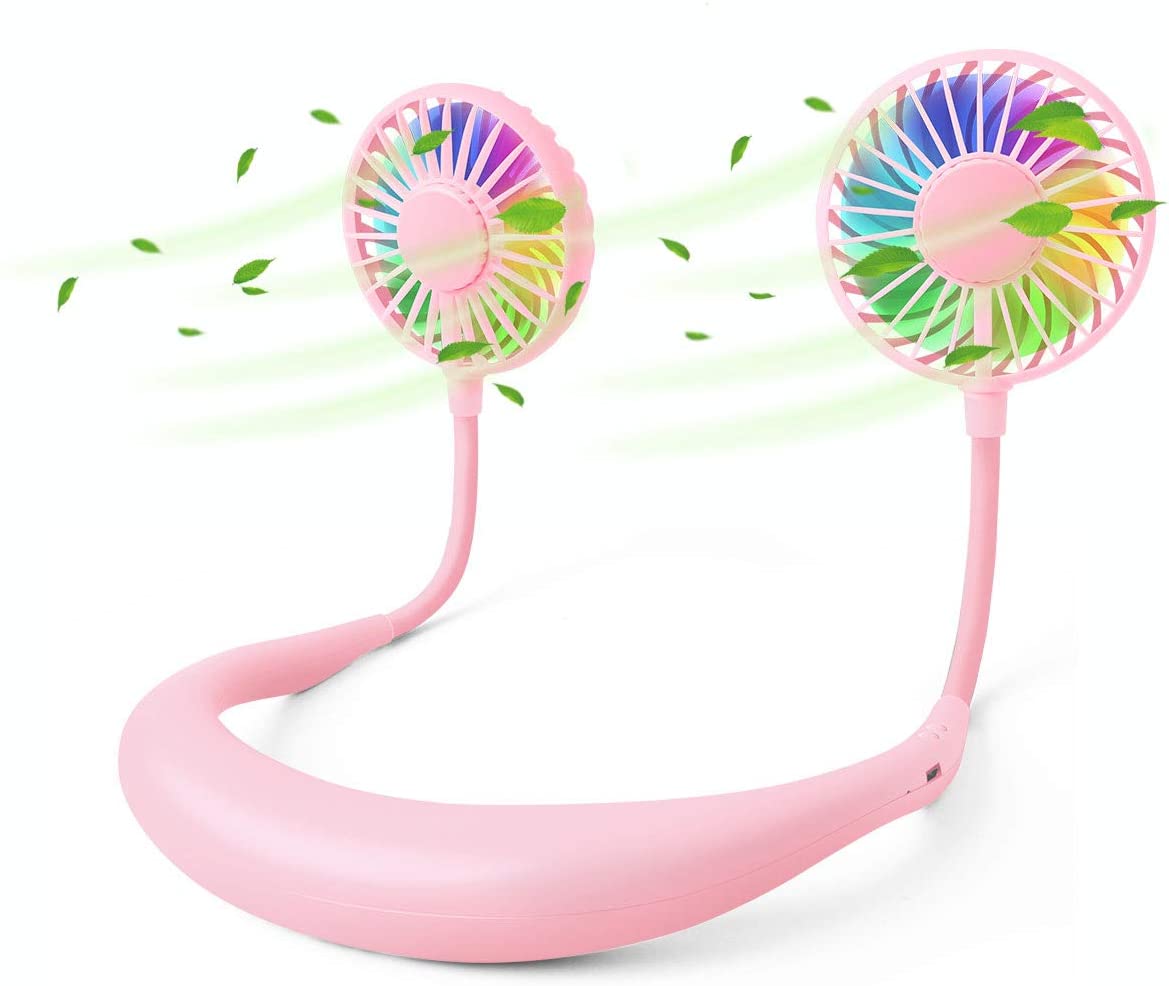 Hand Free Mini USB FAN Rechargeable Portable Headphone Design Wearable Neckband FAN, 3 Level Air''''